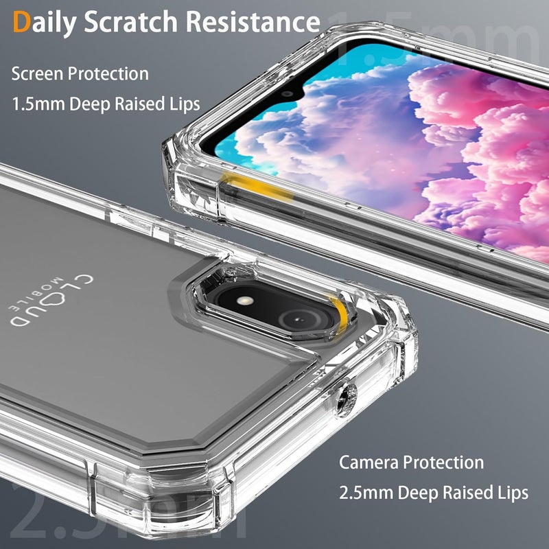 Mocotto for Cloud Mobile Stratus C8 Phone Case with Tempered Glass Screen Protector,Slim Soft Silicone Full-Body Protective Cover (Cloud Mobile Stratus C8,Clear) - Image 2